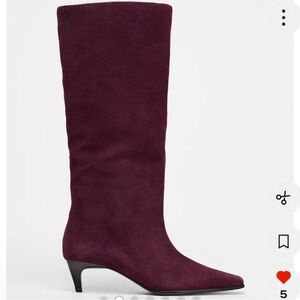 iso …Zara Women's Knee-High Pointed-Toe Kitten Heel Boot -